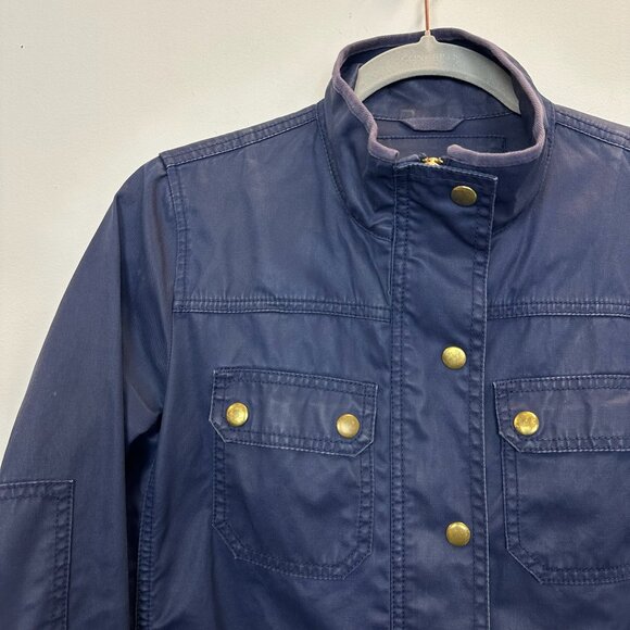J. Crew Coated Navy Downtown Field Utility Jacket XS - Picture 5 of 15